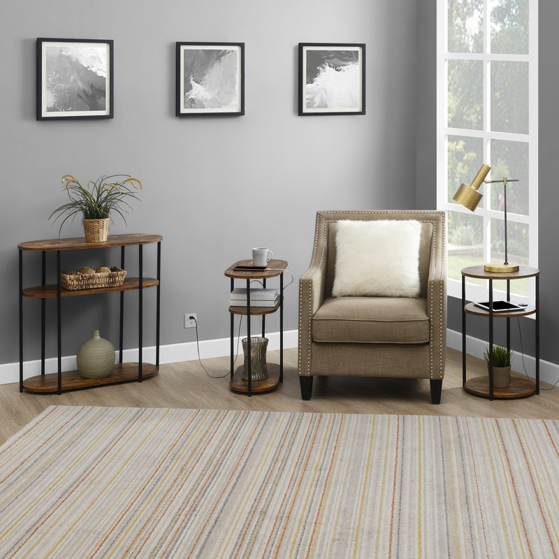 Ramos End Table with Built-in USB, Barnwood