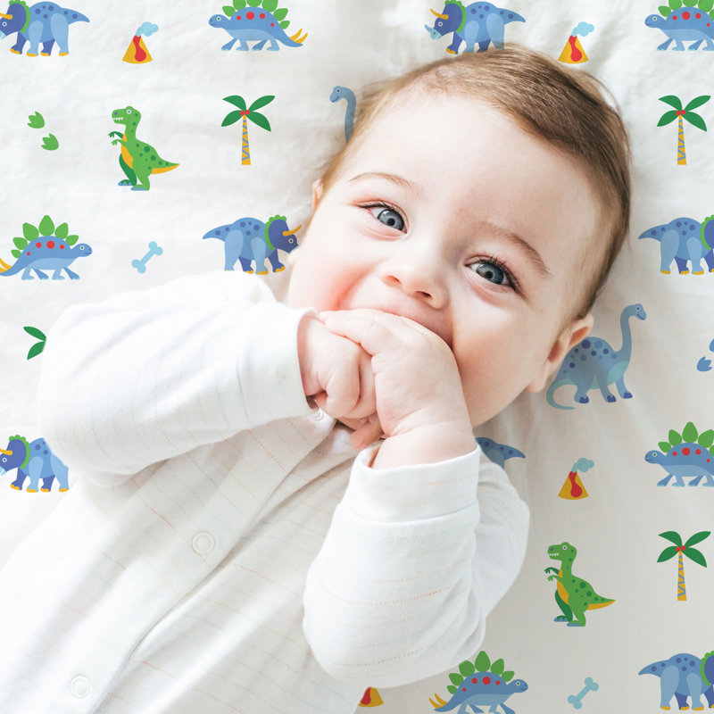 Drap pour lit de bébé 100% microfibre Wildkin Kids - Drap-housse doux et respirant - Dinosaur Land