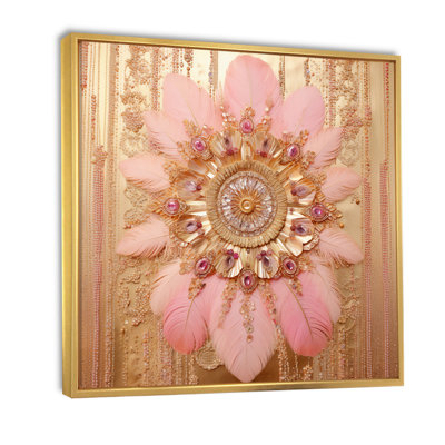 " Boho Glam Pink And Gold Dreamcatcher "