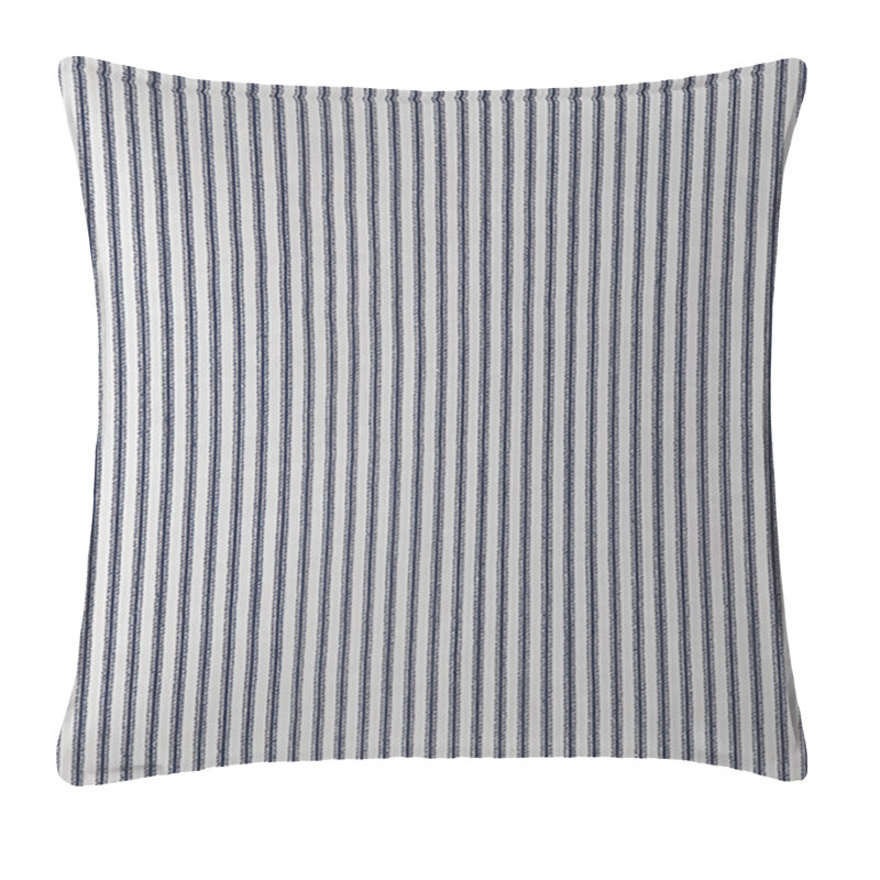 Coussin décoratif en coton Gesto, Blanc / bleu marine