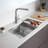 Clever STYLISH 32" Low Divider Double Bowl Undermount Kitchen Sink with Basket Strainer and Sink Grid