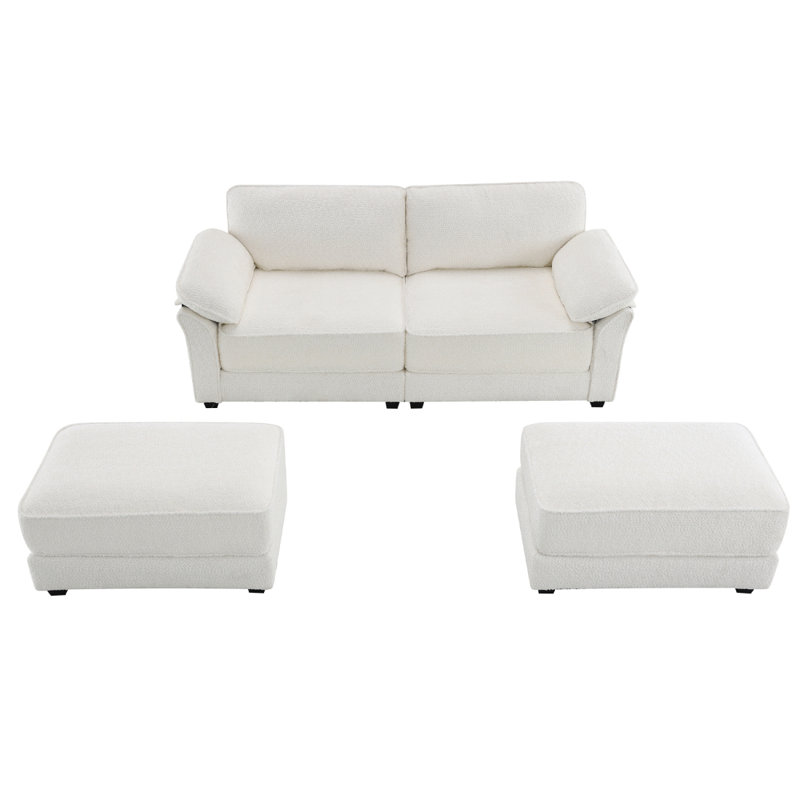 Canapé-lit modulaire convertible Free Combination, Chenille blanche
