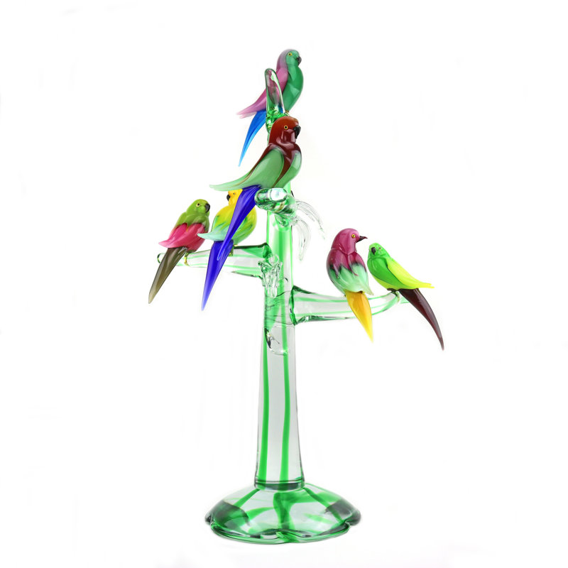 Murano Glass Tree with 6 Birds