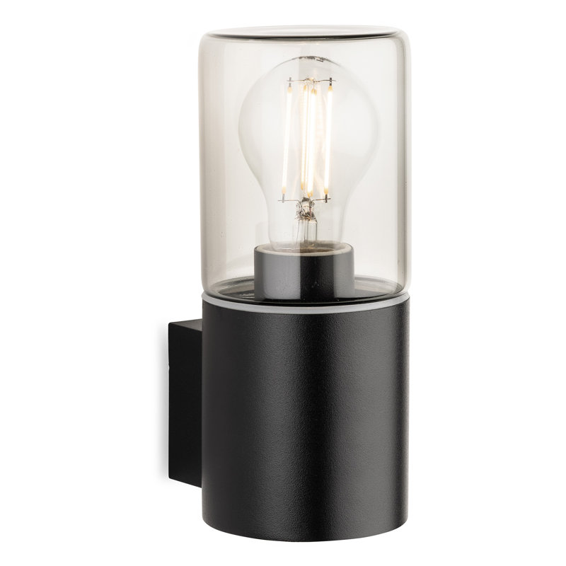 Black 21cm H Outdoor Armed Sconce