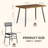 5-Piece Rectangular Dining Set for 4 with Wood Table and Upholstered Metal Frame Chairs-1827996895