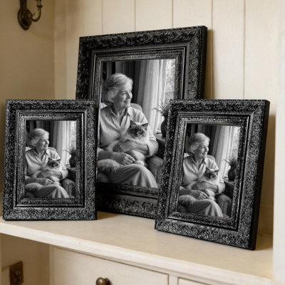 Cadre photo noir de style rétro 1PC pour photos de 11 po x 14 po et affichage de souvenirs de voyage