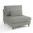 Upholstered Light Gray Corduroy Armless Chair with Pillow Back,  Module Part For Sectional Sofa-1974785608
