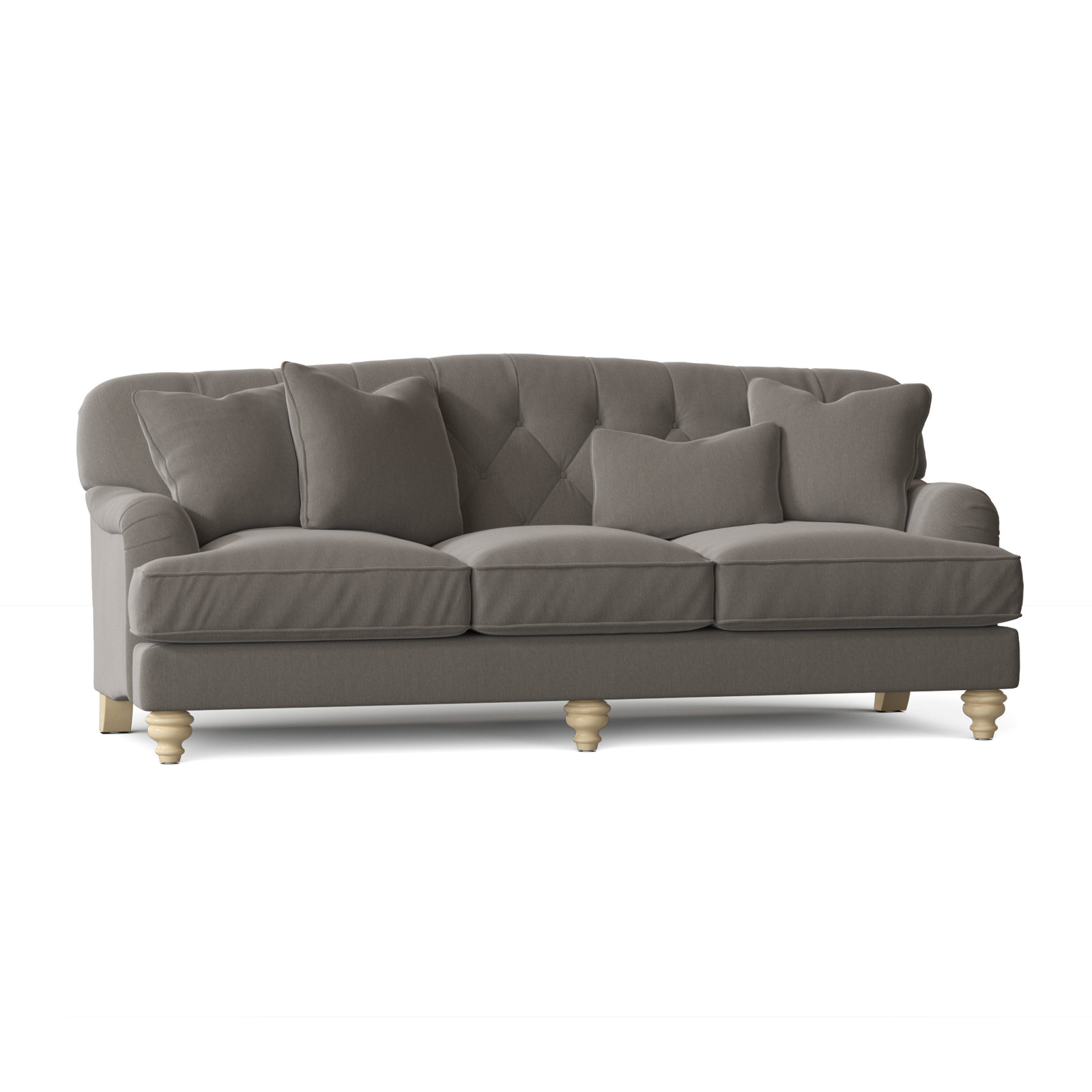 Sullivan 90'' Upholstered Sofa, Peyton Gray Performance Twill, Linen, No