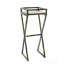 35.5" Gray Stone Slab Black / Gold Metal Plant Stand