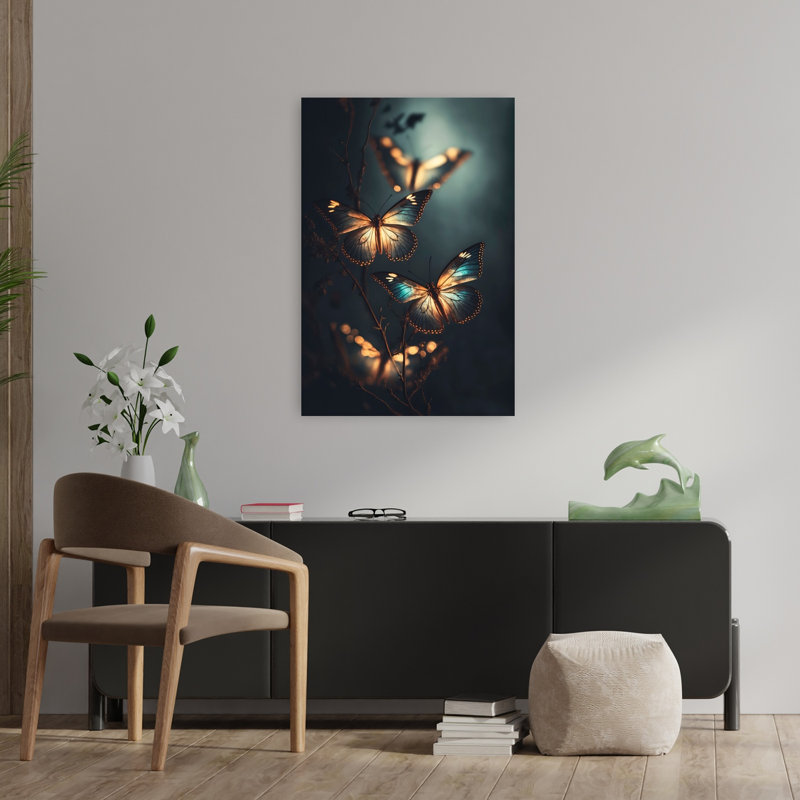 Art contemporain contemporain avec art floral, H 36 po x l 24 po