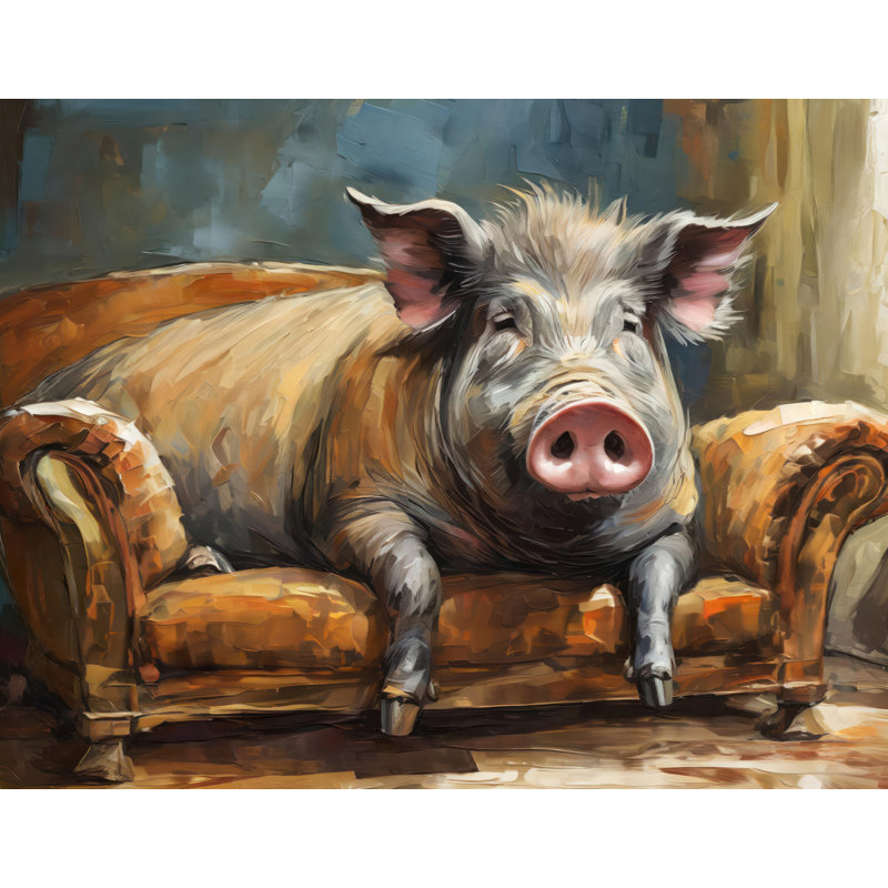 «Pig Couch» sur toile, H 15 po x l 18 po
