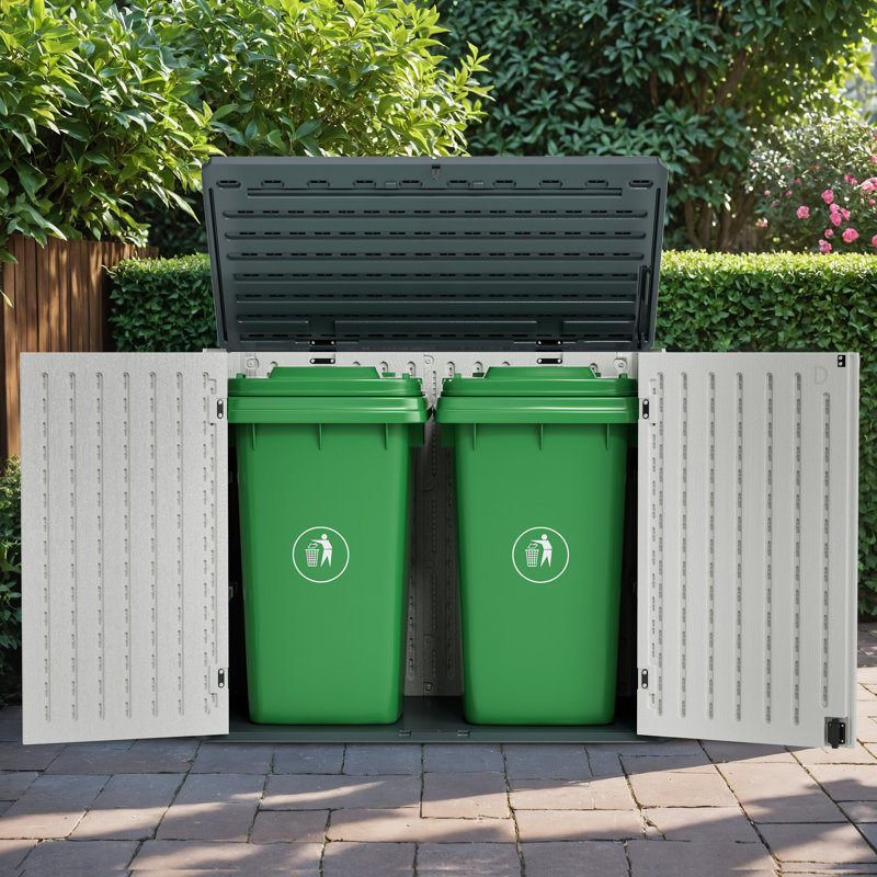 4 ft. W x 2 ft. D Resin Horizontal Garbage Shed