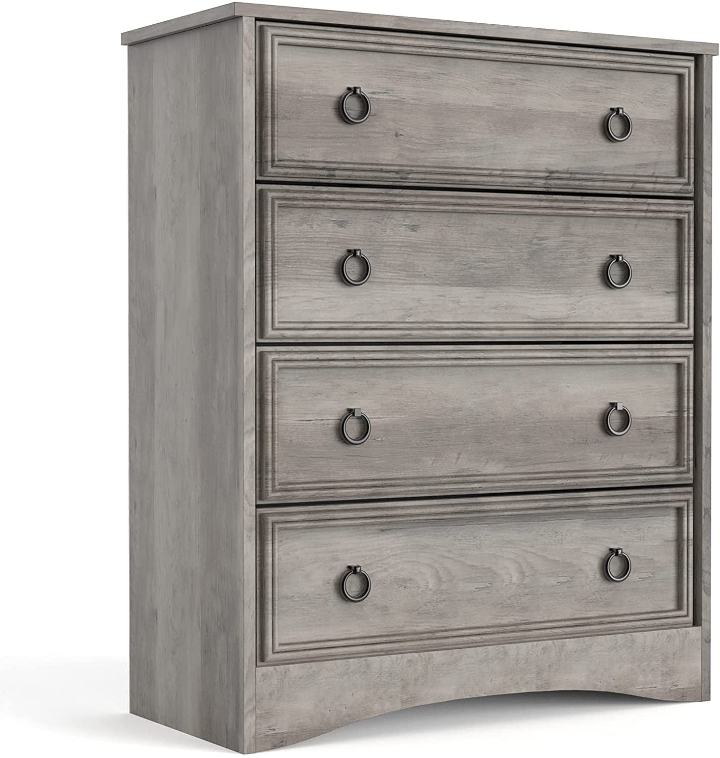 Nadra 4 Drawer Dresser for Bedroom, Chest of Drawers Organizer Storage, Farmhouse Wood Rustic Tall Dresser Winston Porter Color: Gray