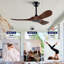 Ventilateur de plafond à 3 pales en bois massif avec télécommande-2026189890-2026189905-2026189919