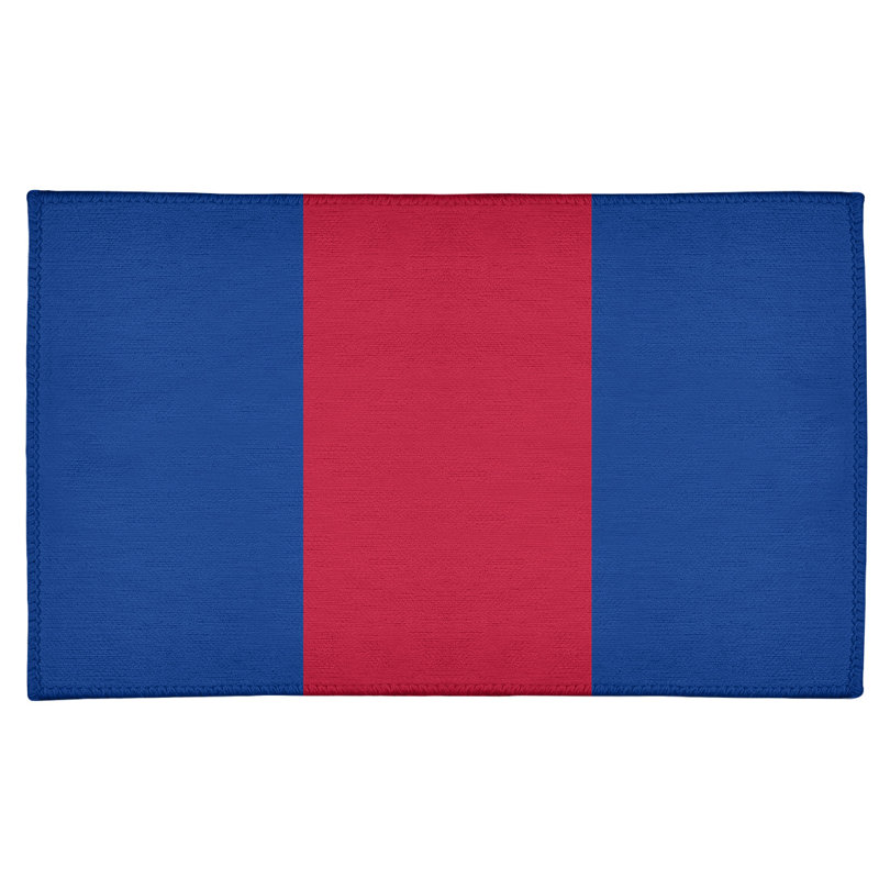 Tapis à rayures en poly-bleu buffalo, Rectangle 2 pi x 3 pi