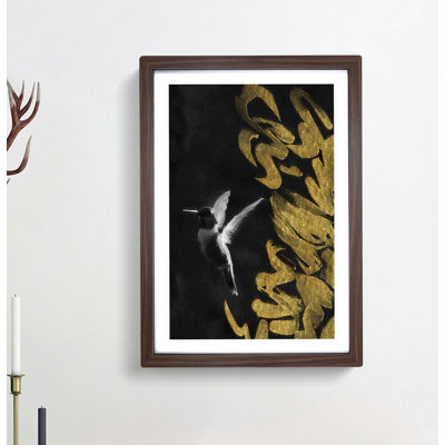 Hummingbird in the Dark in Abstract - Framed Print