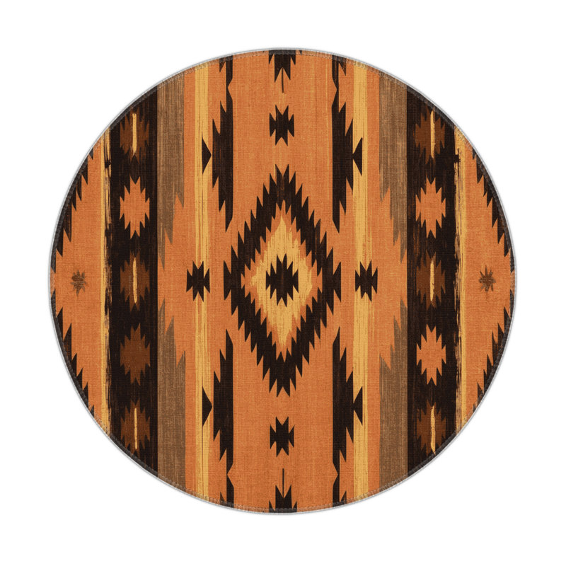 Turquoise Legacy Indoor And Outdoor Area Rug, Round 5'