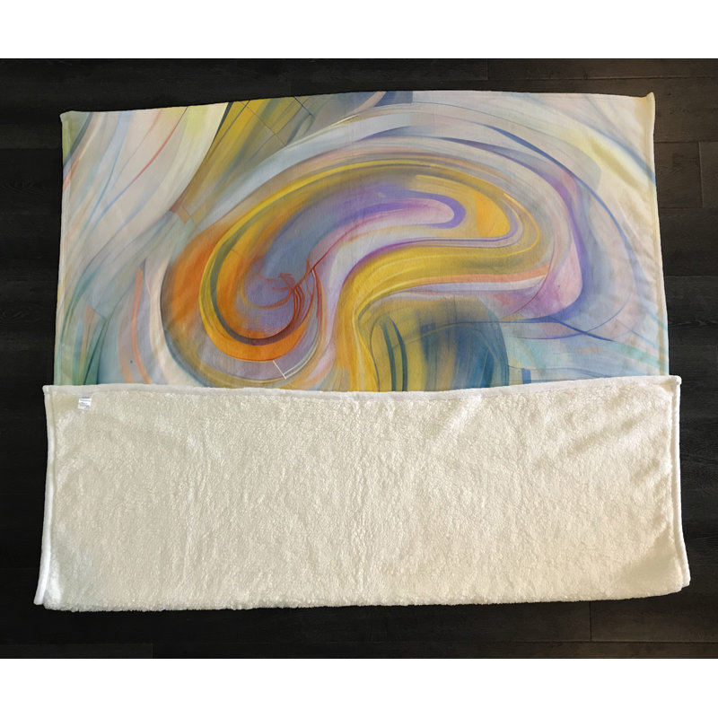 Throw Blanket, 51" W x 60" L, Marble/Abstract, Yellow/Blue/Purple