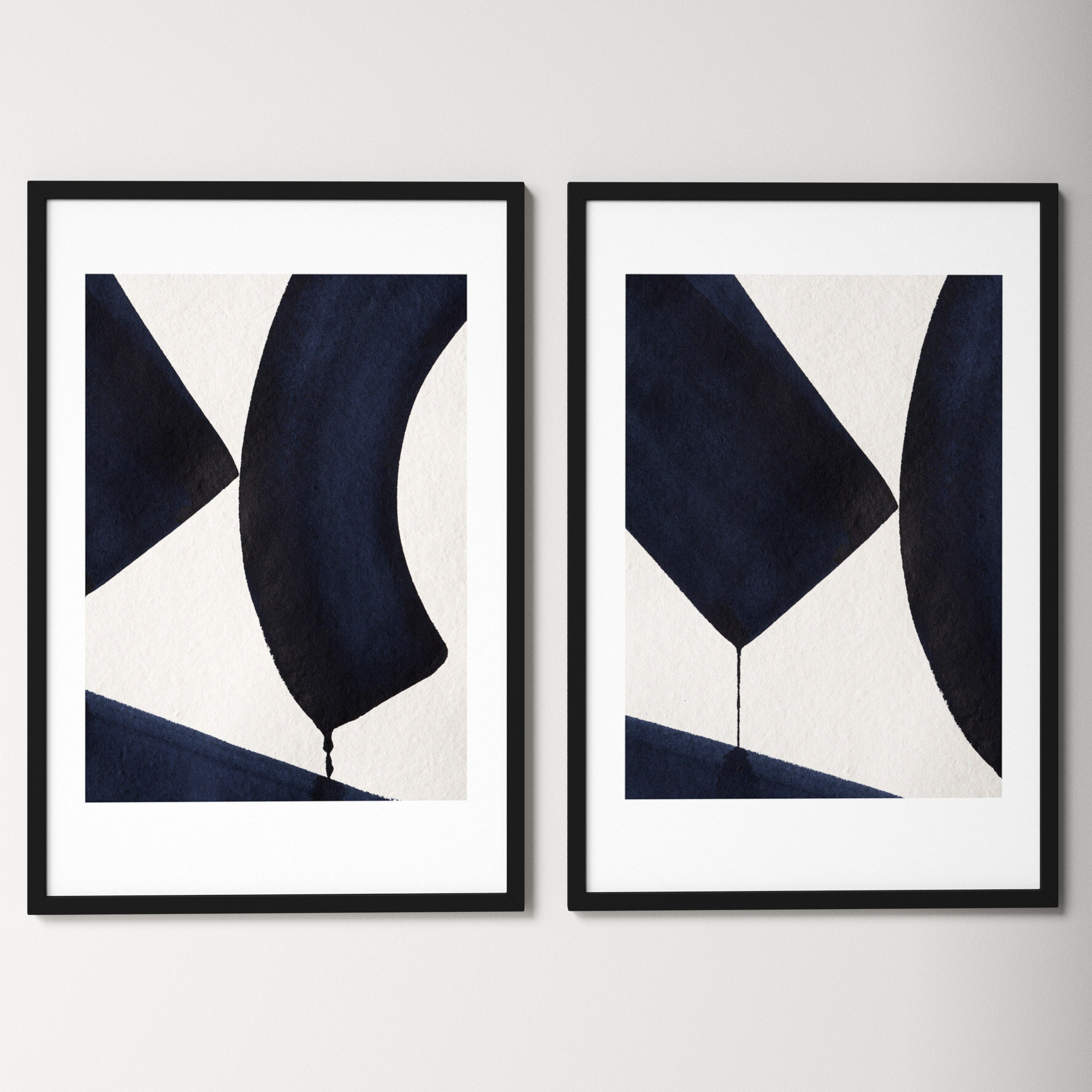 Fluid Motion 2 Duo by Simon West, 34.65" H x 49" W x 0.88" D, Black