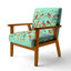 Fauteuil rembourré en velours multicolore Bird On Tree-857662696-1010955219