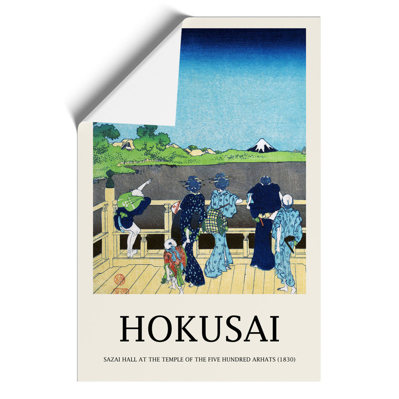 View Of Mt. Fuji From Sazai Hall by Katsushika Hokusai - No Frame Painting, 59cm H x 42cm W x 0.1cm D