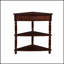 Petite table de coin triangulaire 33,8 po, table de bout en bois à 3 niveaux pour espaces compacts, salon, avec pieds en bois massif-1146818528