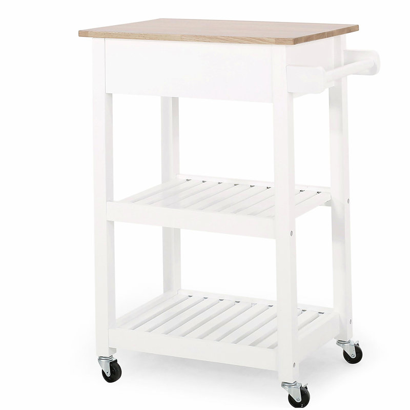 Compact wooden kitchen cart - functionality and style coexist