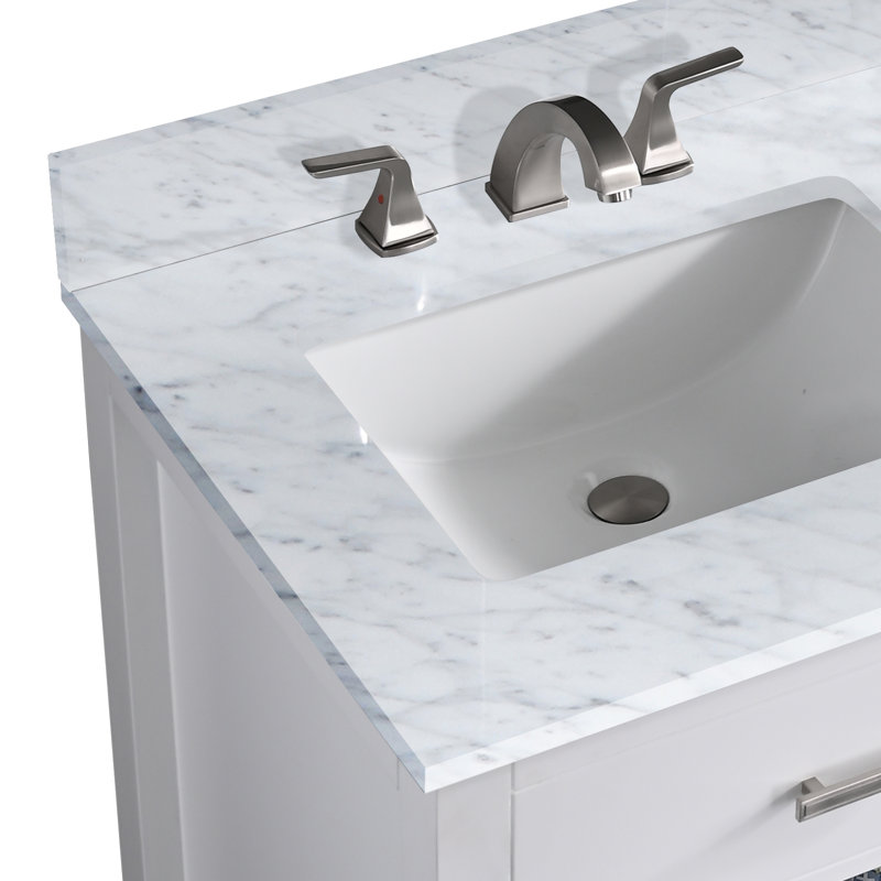 36'' Single Bathroom Vanity with Carrara Marble Top