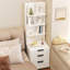 Armoire de rangement multimédia 51,2 po, blanc crème, salon