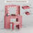 Manufactured Wood Makeup Vanity Set with LED Mirror and Outlets-167478790