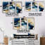 «Abstract Geode Gold and Blue Marble II», reproduction sur toile 3 pièces-87918330-87918329