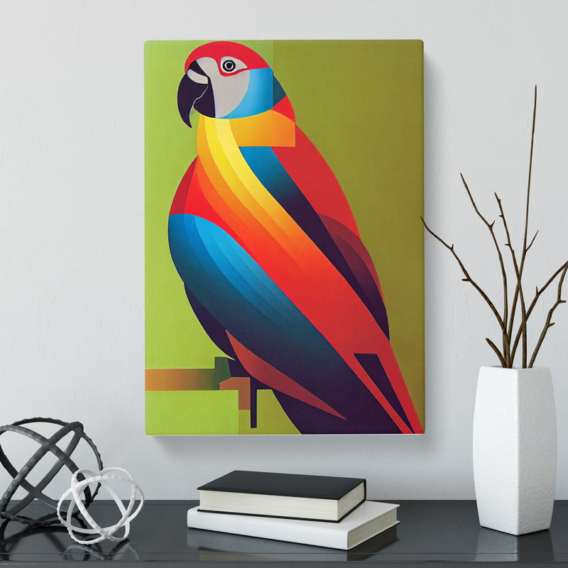 Parrot Cubism - Wrapped Canvas, 50cm H x 35cm W x 3cm D