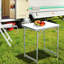 Table de camping pliante légère portative de 23 po - Hauteur réglable pour toutes les exigences: camping, pique-nique, garage, gris et argent