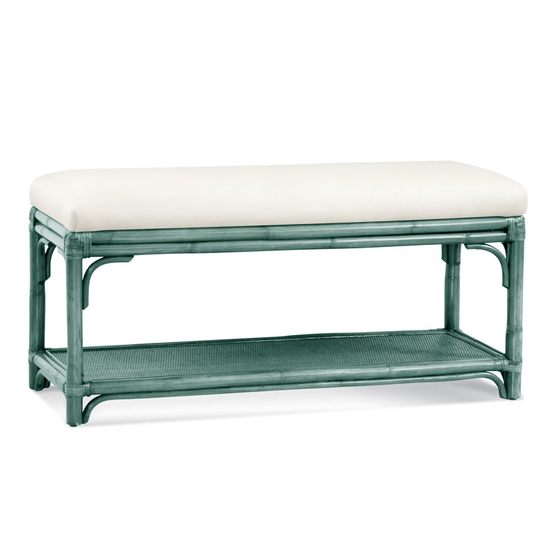 Summer Retreat Wicker Shelf Storage Bench, Havana, Elite Ivory; 0321-91