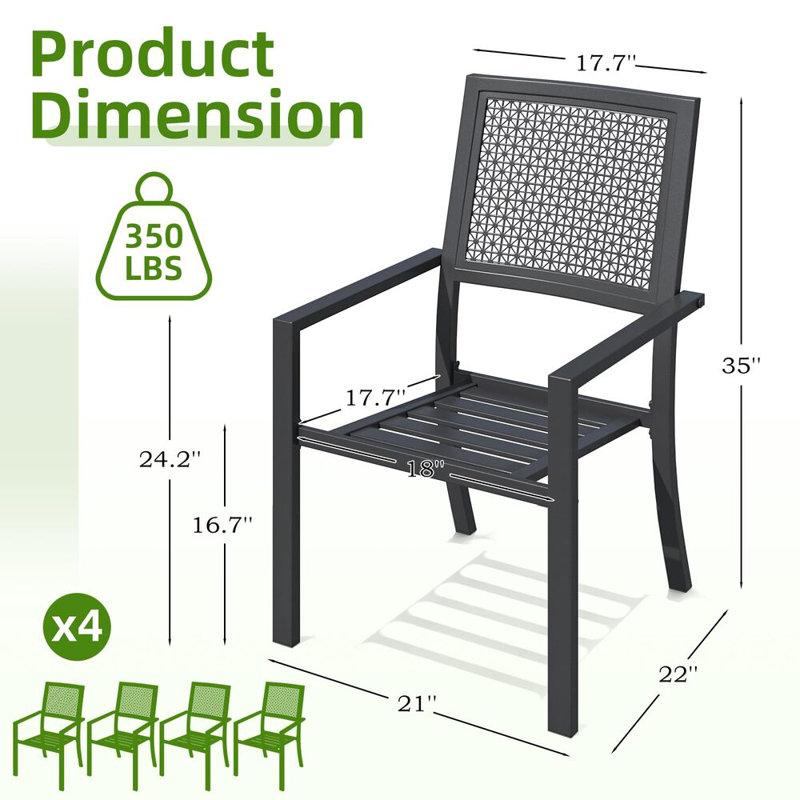 2 chaises de patio pour l'extérieur avec accoudoirs