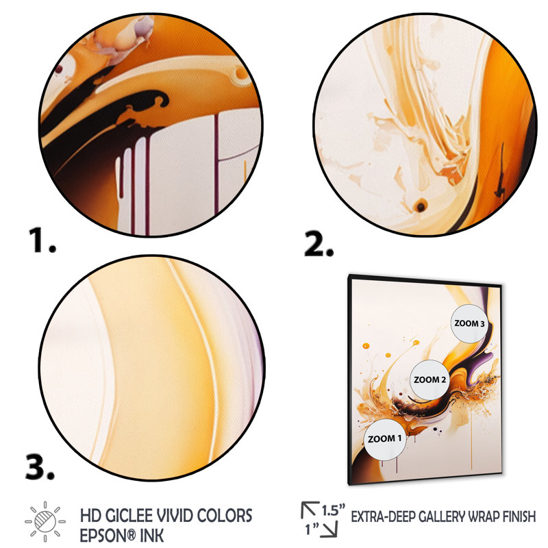 «White and Gold Fusion III», impression sur toile, H 44 po x l 34 po x P 1,5 po, Cadre photo noir