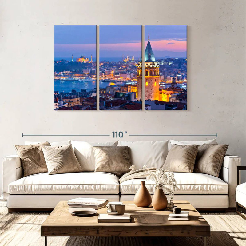 Crépuscule Tergel Istanbul, H 48 po x l 74 po