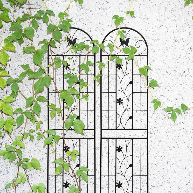 Treillis en métal 86,7 po x 19,7 po, 2 antirouille. Facile à installer pour les plantes grimpantes, supporte les vignes de lierre, le raisin, le jardin de concombre 86,7 po x 19,7 po, les haricots