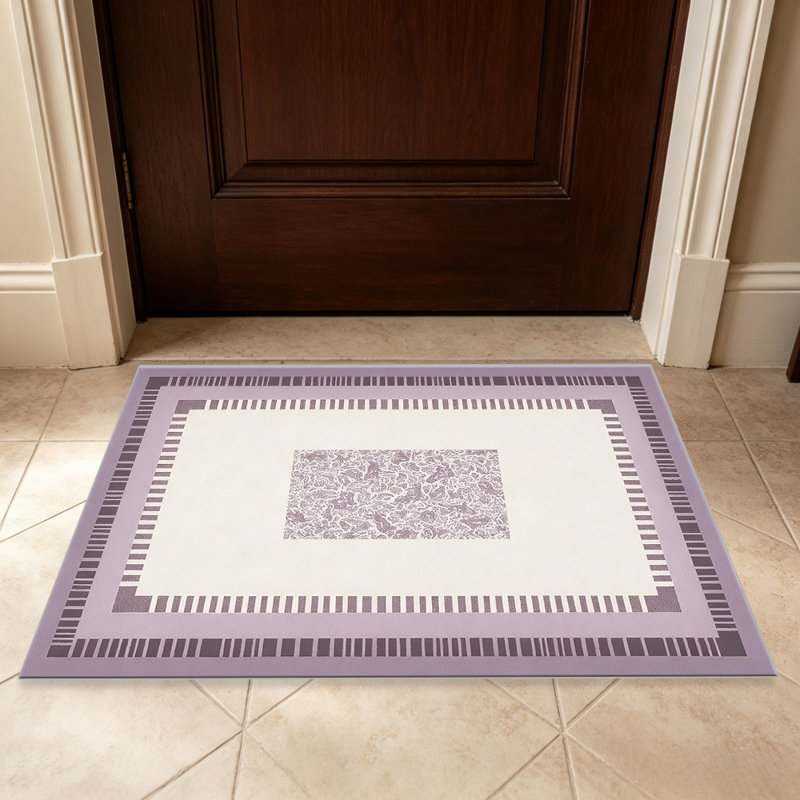 Purple Striped Border carpet-easy to clean, machine-washable, soft and comfortable; suitable for door mats, kitchens, living rooms, bedrooms, corridors, and laundry areas. Easy to clean, durable carpet for home decoration.