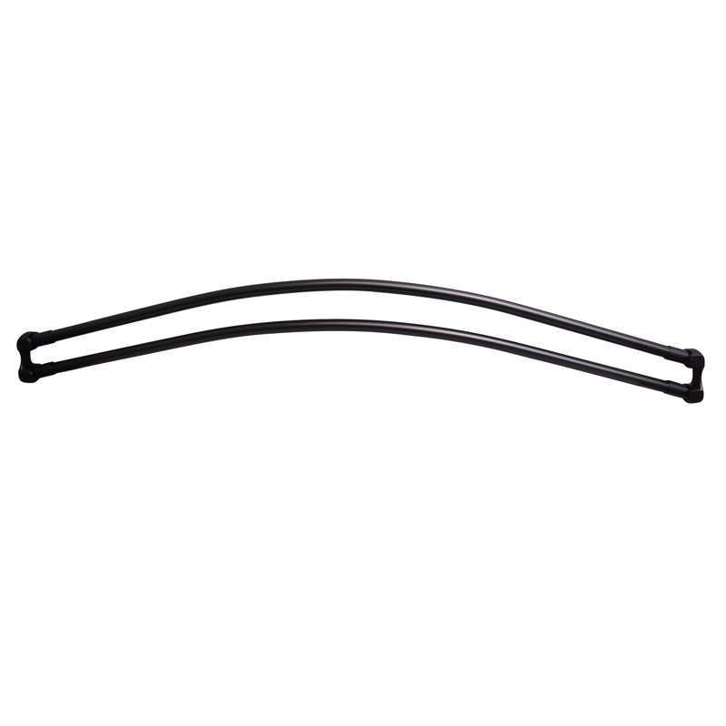 Double tringle à rideau de douche courbée réglable double L 60 po, Noir