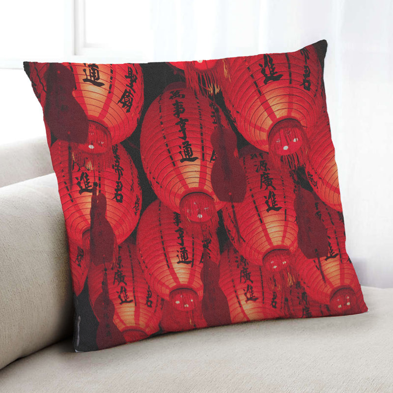 Coussin culture asiatique, Microsuède