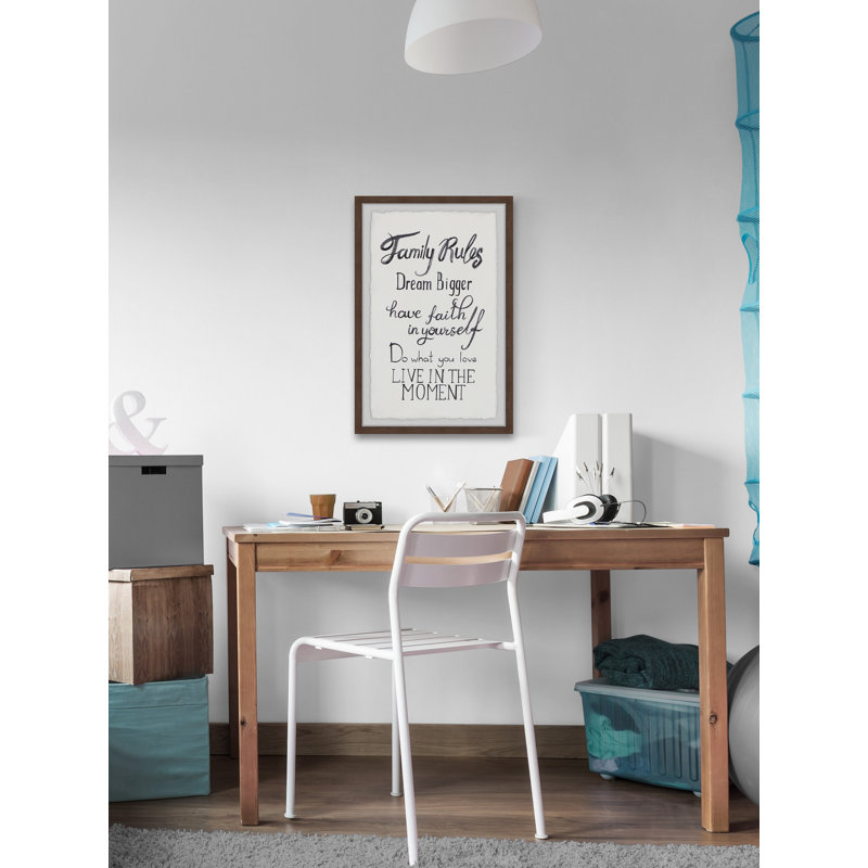 «Gilliard Family House Rules», art encadré, H 24 po x l 16 po x P 1,5 po
