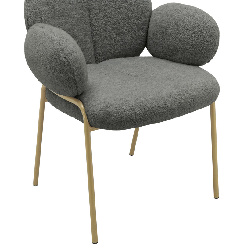 Agawam Dinning Chair 2pack Dark Grey Teddy Fabric, Dark Grey