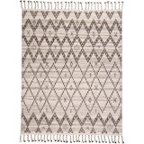 Masham Geometric Hand-Knotted Wool/Cotton Stone Area Rug