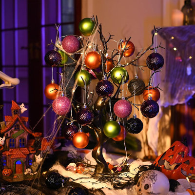 Ensemble d'ornement de décorations d'arbre de Noël pour la décoration d'Halloween d'automne, boules de Noël incassables en vrac de 50 carats, décor suspendu pour fête de Noël