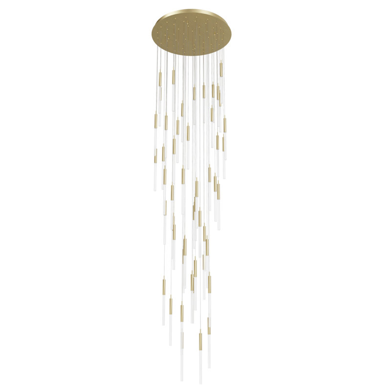 Luminaire suspendu grappe 51 lumières Main St., Laiton brossé