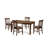 5 Piece Dinette Set for 4 Includes a Rectangle Dining Room Table and 4 Linen Fabric Upholstered Dining Chairs, Mahogany-218799538-141033009-141033014