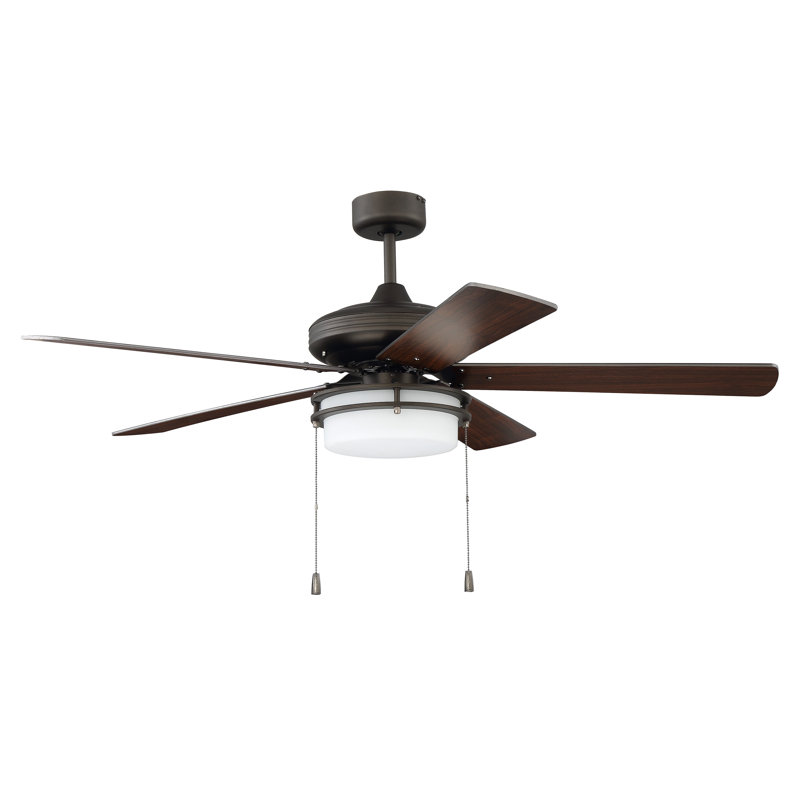 52'' Ceiling Fan with Light Kit, Espresso/Walnut
