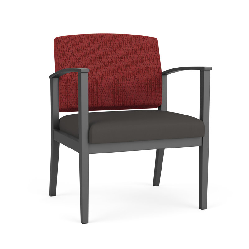 Chaise d'invité en acier Amherst, Portes ouvertes en tissu noir, Gris anthracite