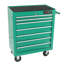Chariot à outils mobile à 7 tiroirs avec roues - verrouillable, capacité de glissement de roulement de 15 kg, acier laminé à froid, thermolaqué, roues de chariot verrouillables à 2 freins de 4 po, glissière de capacité, fonction en acier transparent,-989525663